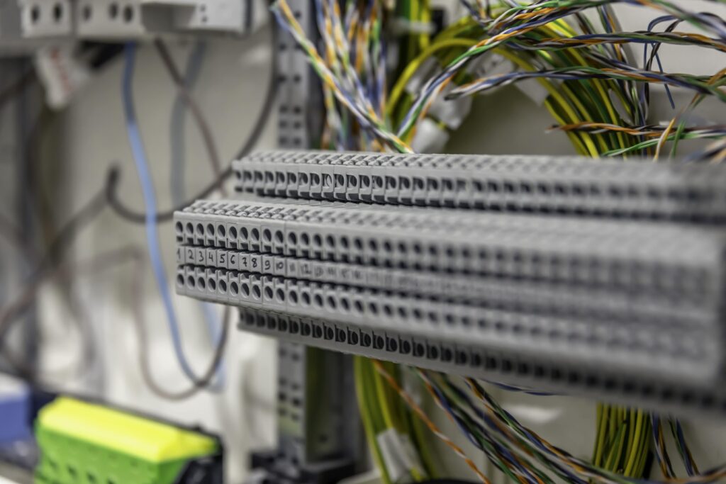 Electrical Panel with-Fuses Contactors Closeup