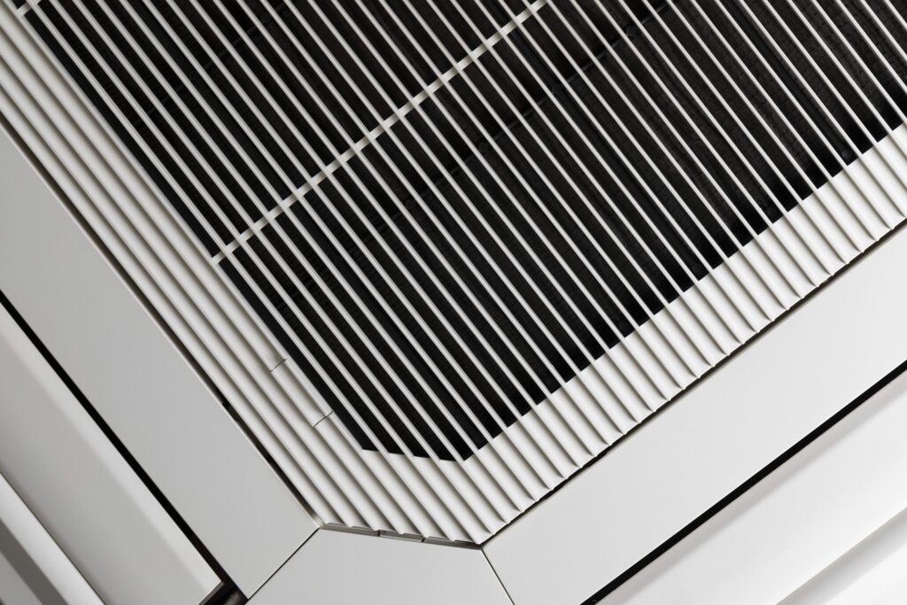 Modern Ceiling Air Conditioning Vent with Angled Slats